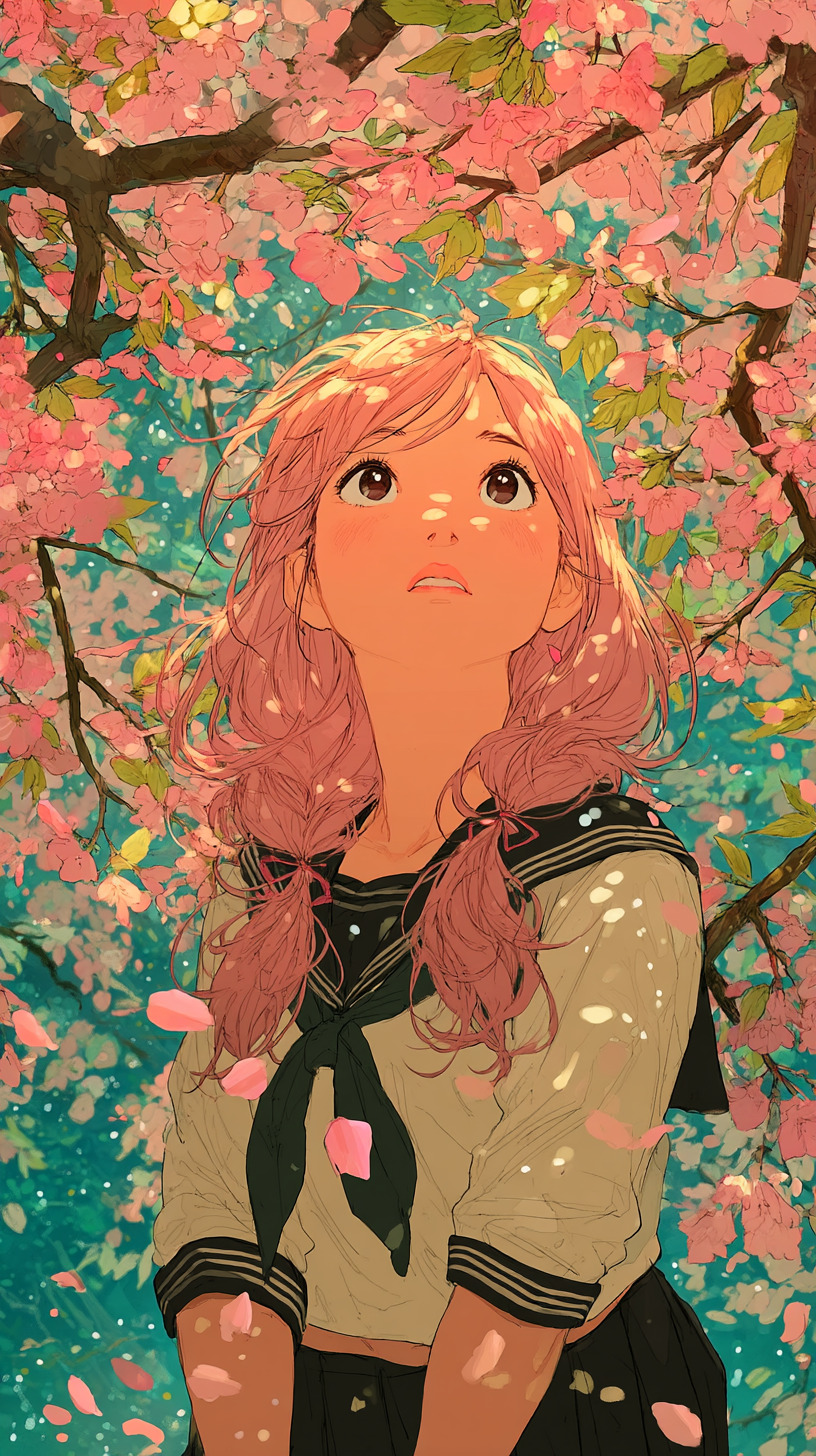 Midjourney V7 アニメ風かわいい女の子キャラ生成テンプレート