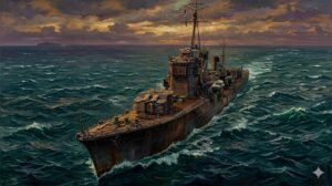 AI生成で蘇る白露型駆逐艦「五月雨」：重厚なる油絵調アートと激闘の軌跡